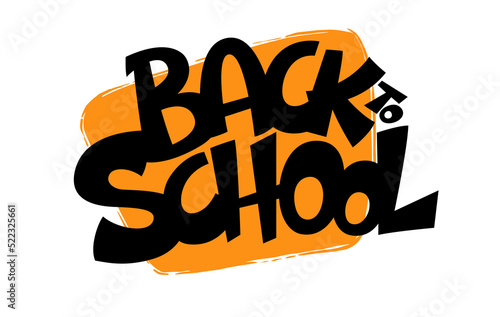 back to school vector illustration. Text back to school. In the style of comics of colorful. Design element for the design of leaflets, cards, envelopes, covers, flyers sales