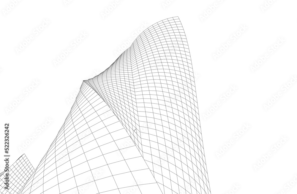 Fototapeta premium Architectural background vector 3d illustration