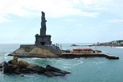 The Thiruvalluvar Statue, or the Valluvar Statue. Kanyakumari, India photo