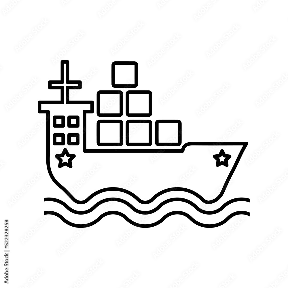 Box, cargo, shipping outline icon. Line vector design. Box, cargo, shipping outline icon. Line vector design.