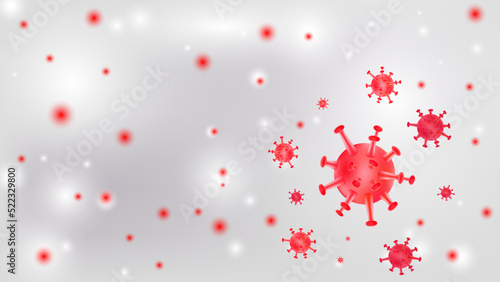Monkeypox virus cells outbreak medical banner. Vector stock.