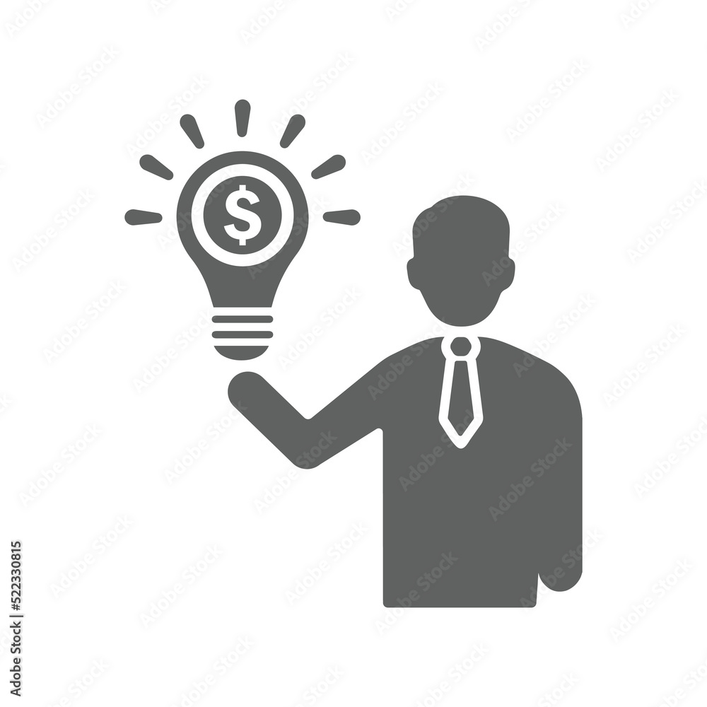 New business idea icon. Gray vector sketch. New business idea icon. Gray vector sketch.