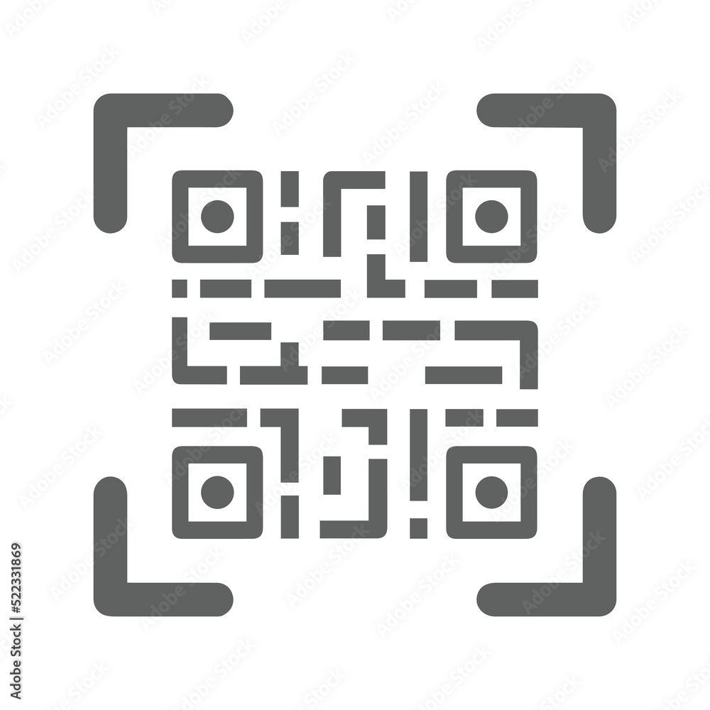 Scanner, barcode, qr code icon. Gray vector sketch. Scanner, barcode, qr code icon. Gray vector sketch.