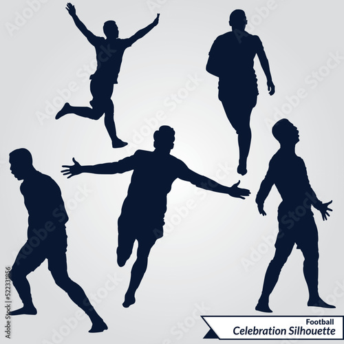 Footballer Celebration Vector Silhouette Design photo