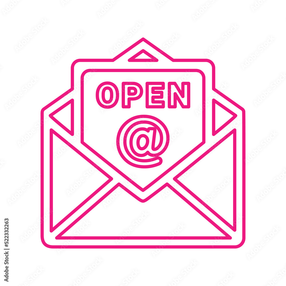Open Email line icon. Outline vector. Open Email line icon. Outline vector.