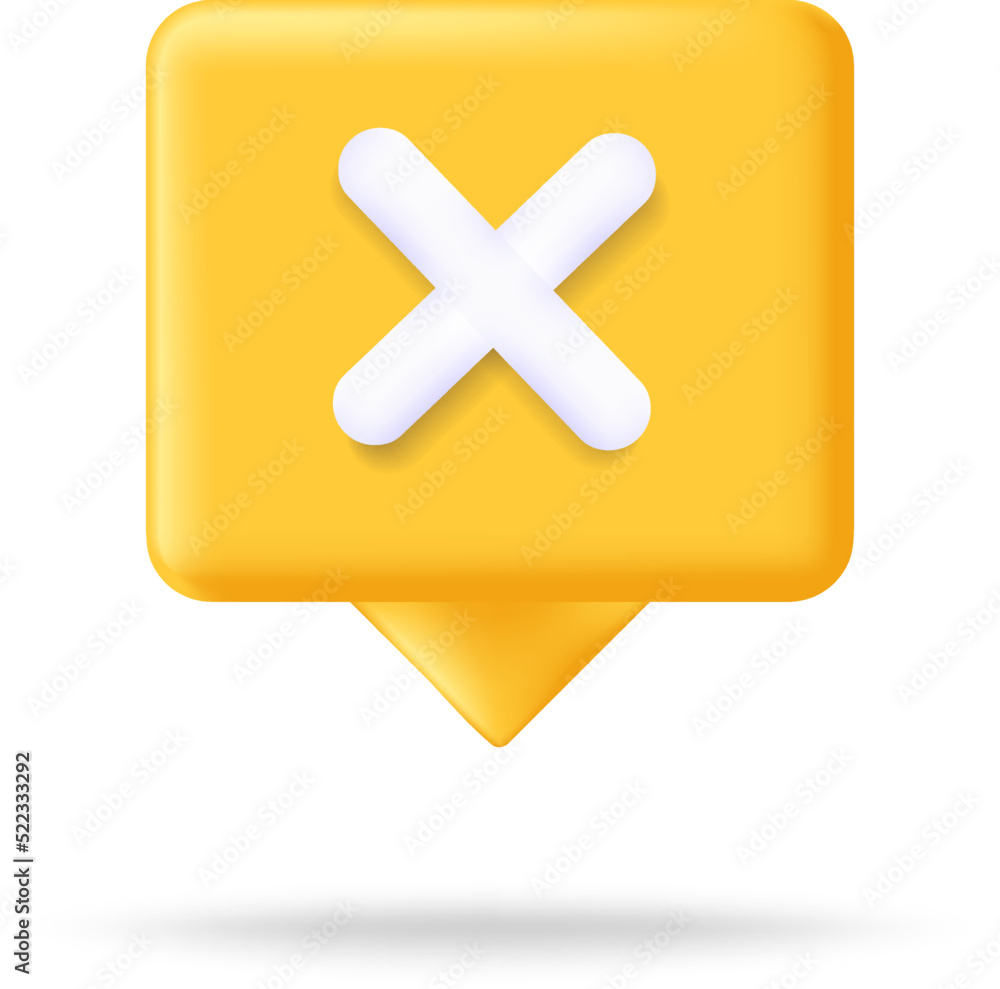 Fototapeta premium Speech bubble 3d icon message concept. Realistic speech bubble with dots for chat. Vector illustration message box