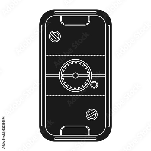 Air hockey table game vector icon illustration solid black. Entertainment play fun isolated white background and indoor leisure competition