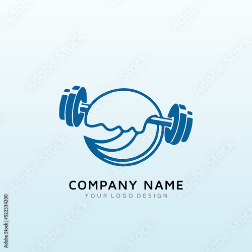 a powerful ocean water themed logo for a Cross Fit gym