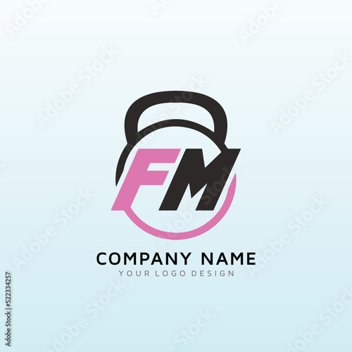 Fitness logo for new female Personal Trainer letter FM