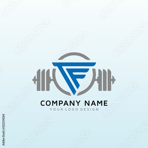 Colorful Fitness logo for the average person letter TF
