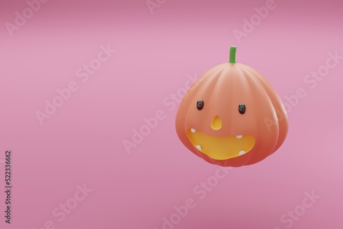 happy halloween cute ghost and pumpkin jack o lanturn element for halloween holiday 3d render illustration  photo