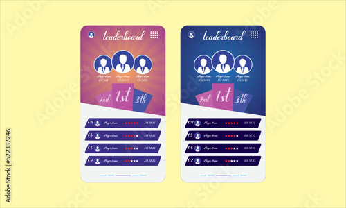 Game leaderboard with abstract background, Set for overlay game streaming screen panel. Game frame for internet broadcast and online video. Futuristic live stream frame.