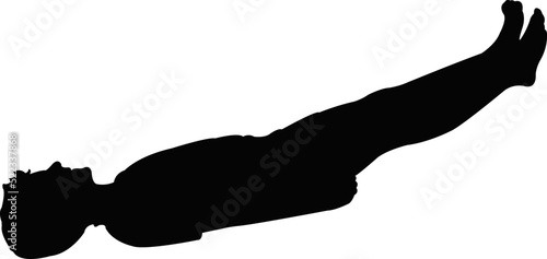 a boy lying down body silhouette vector