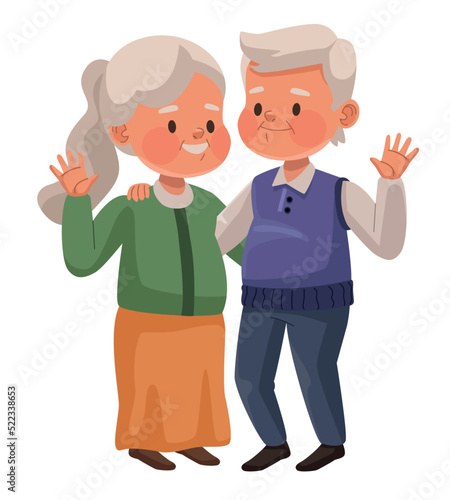 old lovers couple saludating