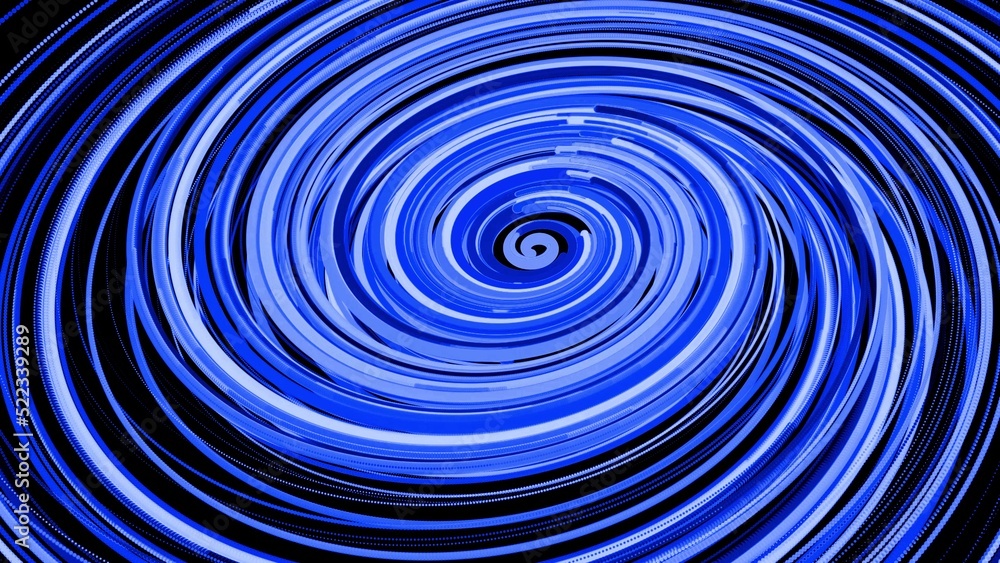 3d render. Motion design bg of flow lines form helix and abstract structures. Blue lines swirling in spiral. 3d render stylish creative abstract background. Isolated on black 3d render. Motion design bg of flow lines form helix and abstract structures. Blue lines swirling in spiral. 3d render stylish creative abstract background. Isolated on black