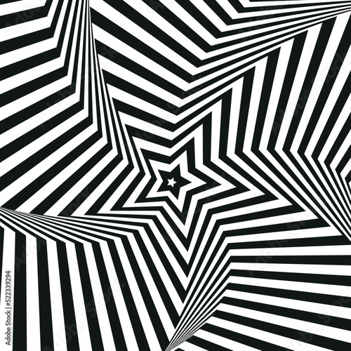 Abstract Psychedelic Star Optical Illusion. Vector illustration