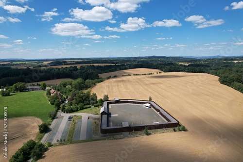 Celtic oppidum Semin replica,Czech republic,europe,Hradiště Semín,aerial panorama landscape view photo