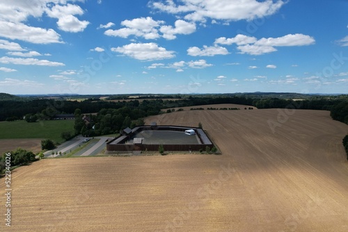 Celtic oppidum Semin replica,Czech republic,europe,Hradiště Semín,aerial panorama landscape view photo