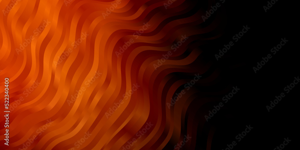 Dark Orange vector template with curved lines. Dark Orange vector template with curved lines.