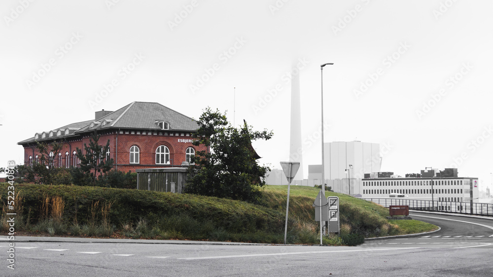 Overview landscape of Esbjerg City, a coastal city in Denmark Overview landscape of Esbjerg City, a coastal city in Denmark