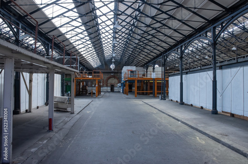 abandoned empty factory interior