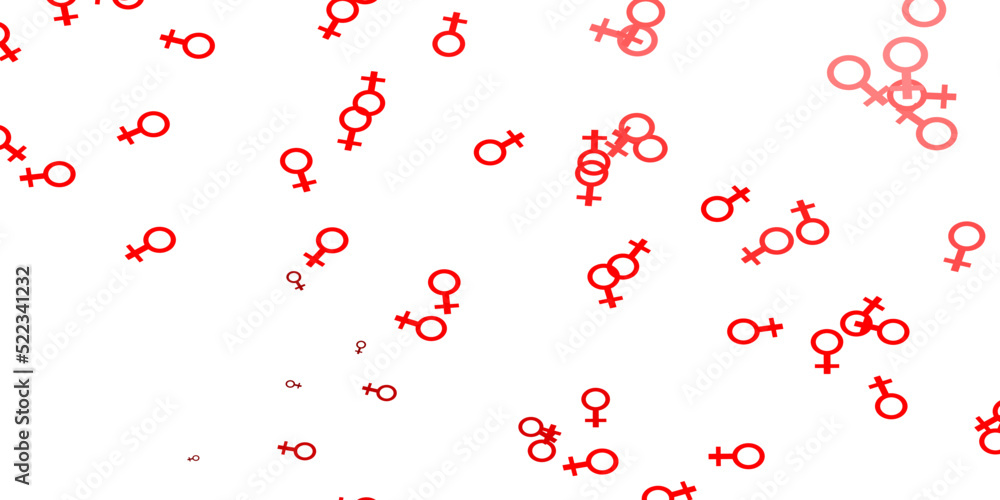 Light Orange vector texture with women's rights symbols. Light Orange vector texture with women's rights symbols.