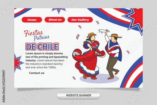 website banner to commemorate the independence of the country of chile happy and festive.jpg photo