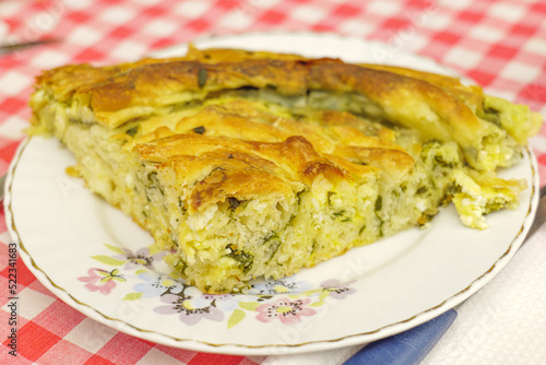homemade cheese and spinach pie
