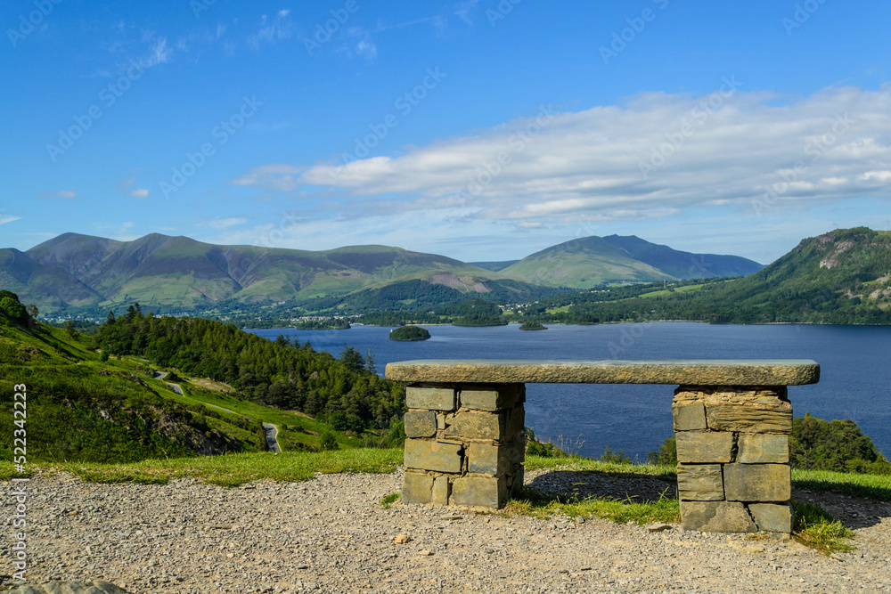 A bench overlooking Derwent Water