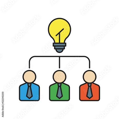 Brainstorming, businessmen, bulb colored icon. Simple color element illustration. Brainstorming, businessmen, bulb concept outline symbol design from medical set on white background