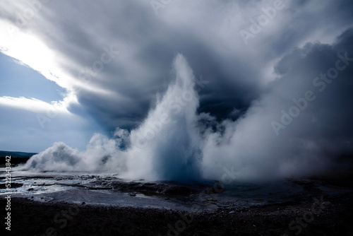 storm on the sea geyser yellowstone