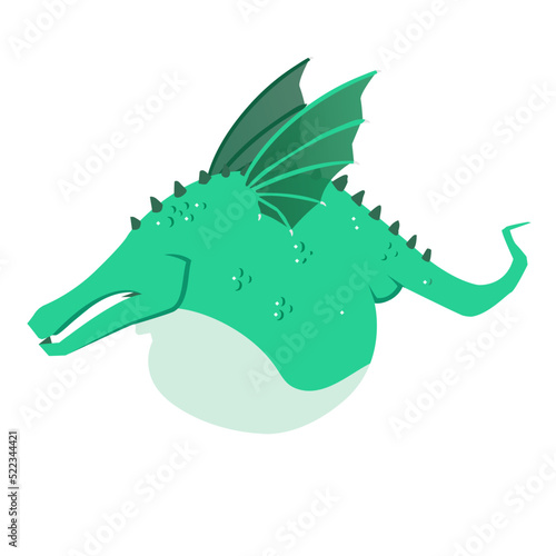 abstract green dragon monster creature isolated vector graphic 