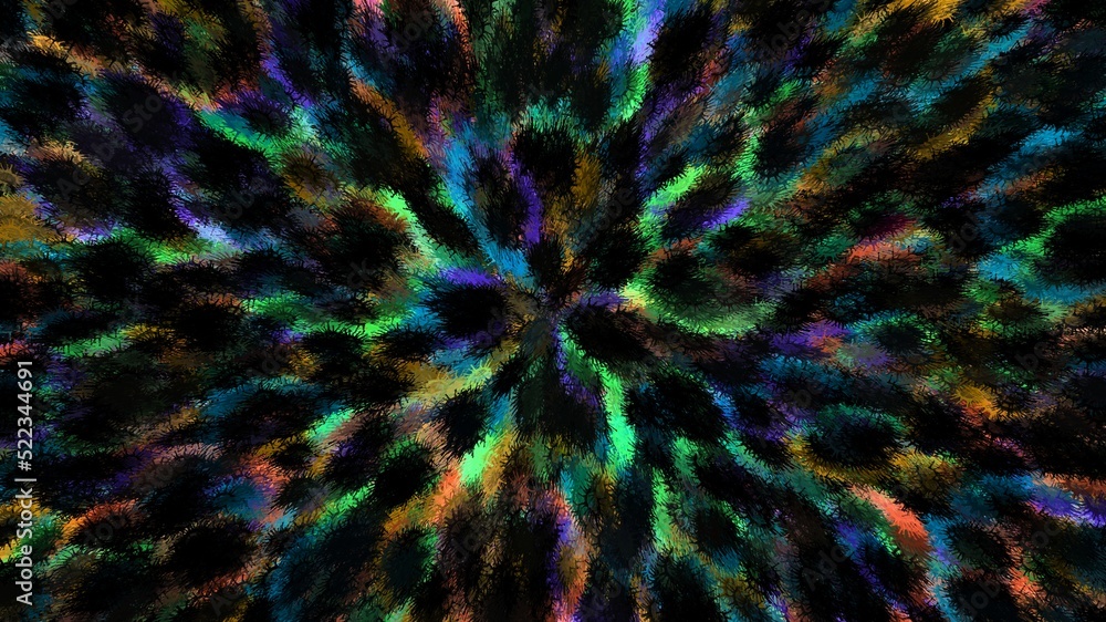 abstract background of radiating colors on black abstract background of radiating colors on black