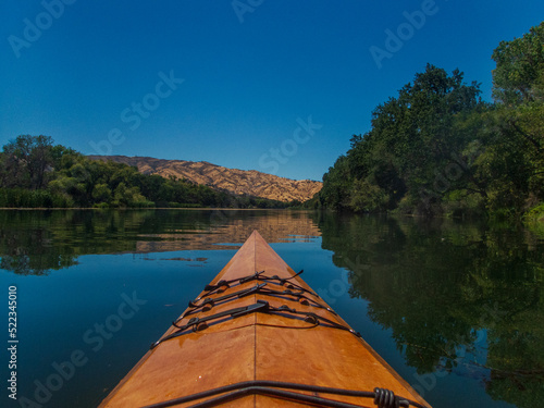 View of Kayaking down Putah creek near Lake