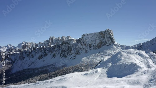 Wallpaper Mural Aerial Forward Beautiful Shot Of Tranquil Snowy Mountains Against Sky On Sunny Day - Giau Pass, Italy Torontodigital.ca