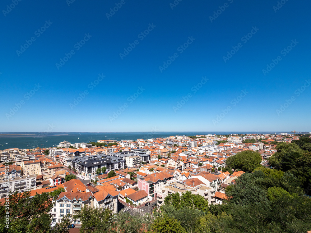 Panoramic view of the city of Arcachon in summer