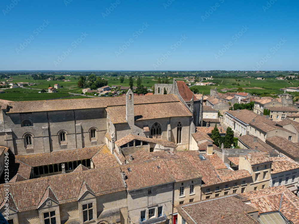 Panoramic view of Saint Emilion near Bordeaux in France