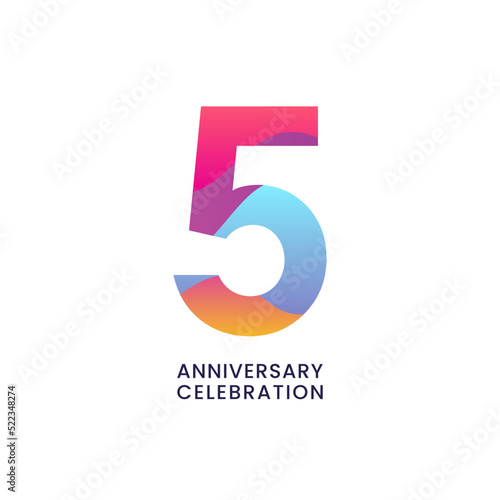 5th Anniversary Celebration design template. vector template illustration
