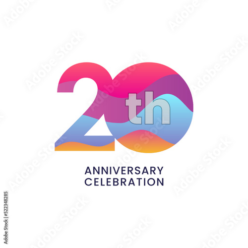20th Anniversary Celebration design template. vector template illustration