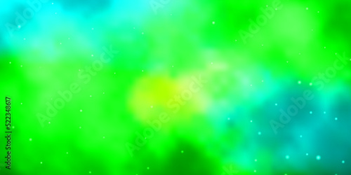 Light Blue, Green vector pattern with abstract stars.