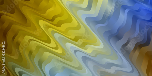 Light Blue, Yellow vector backdrop with curves.