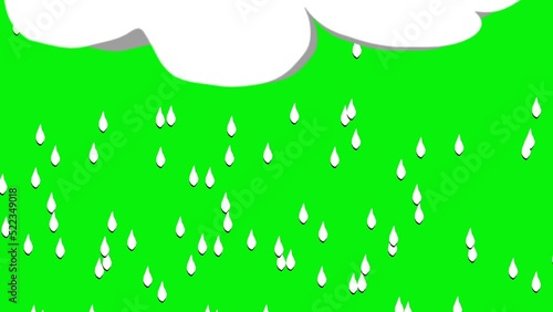 drops of water on a green background