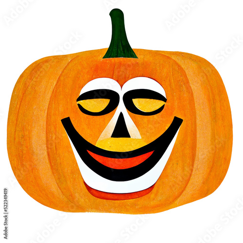 Funny Cartoon Halloween Pumpkin Face