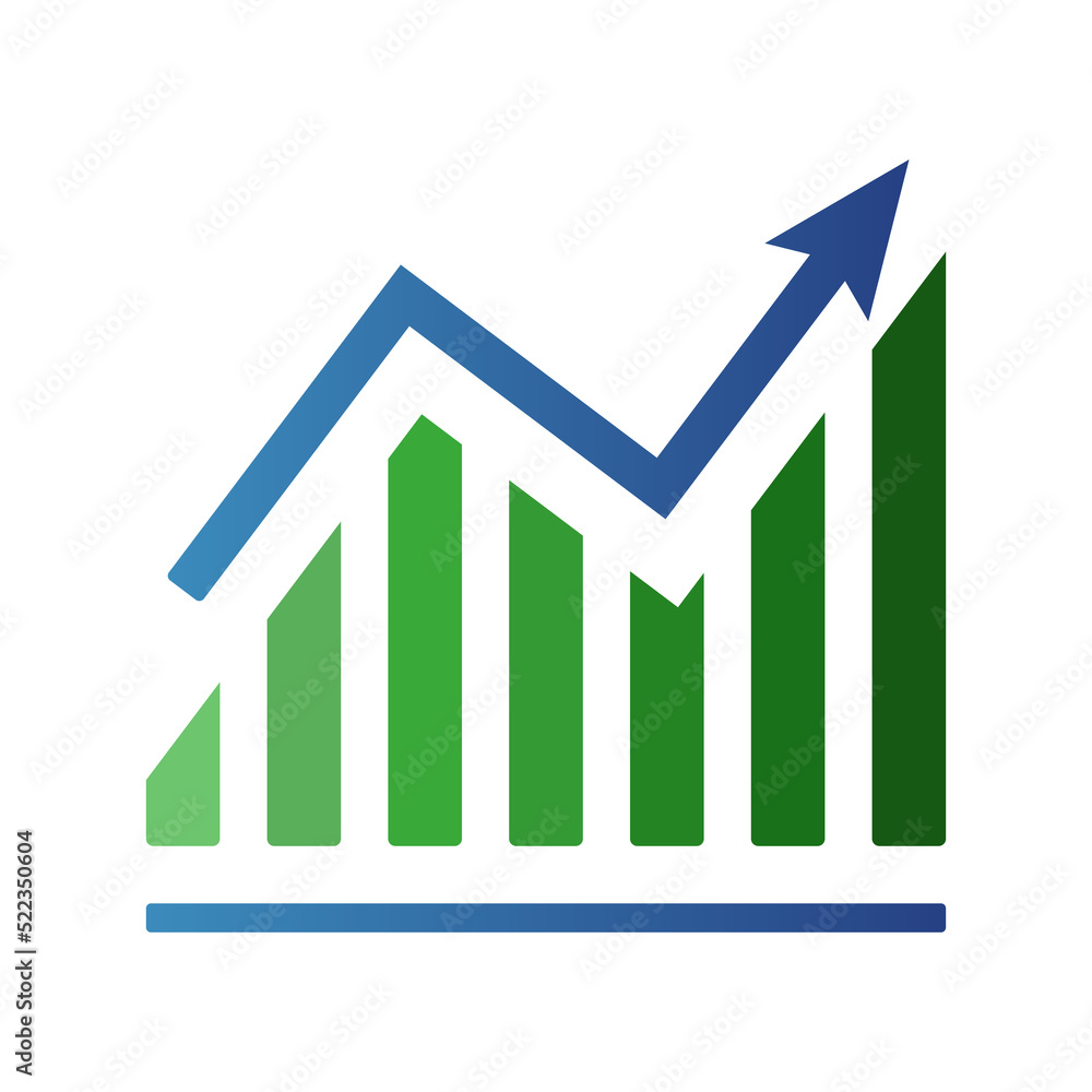 bar graph growth and up arrow