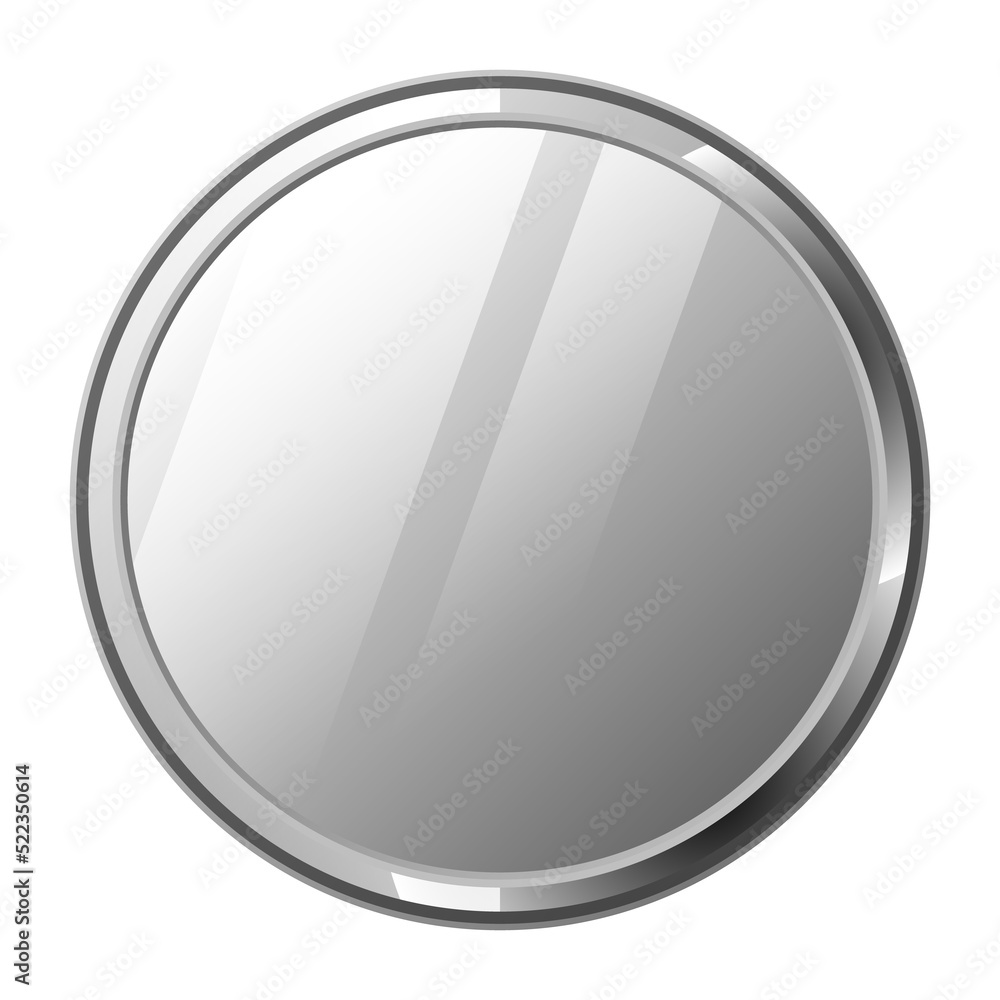 Realistic round mirror with metal frame Realistic round mirror with metal frame