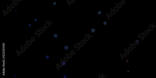 Dark Blue, Red vector template with neon stars. © Guskova