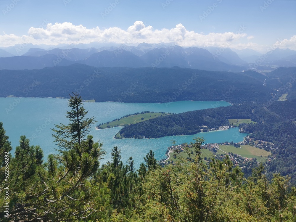 Panoramablick im Sommer Walchensee