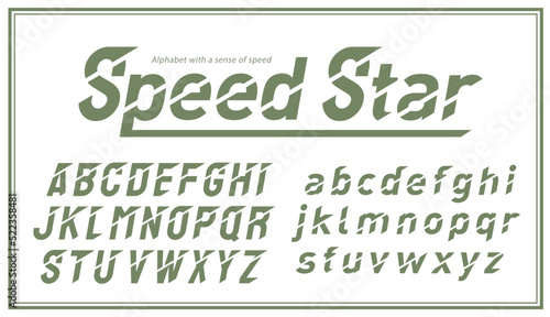 Alphabet with a sense of speed(スピード感のあるアルファベット文字)