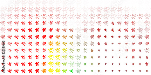 Light Green, Red vector pattern with coronavirus elements.