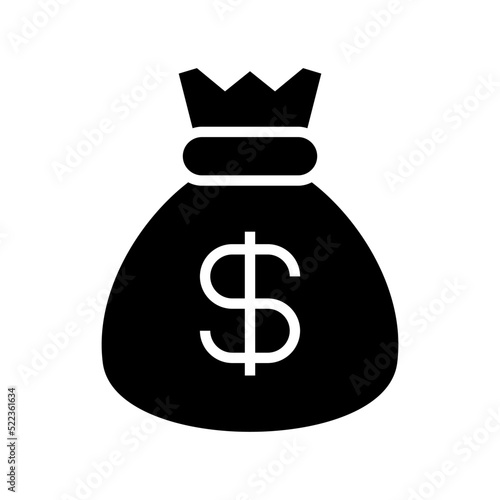 money bag icon or logo isolated sign symbol vector illustration - high quality black style vector icons
